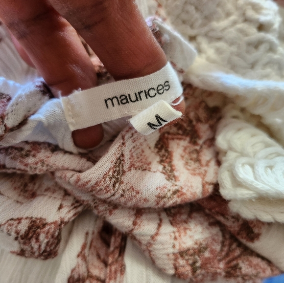 White floral crotchet top shift dress (M) - Picture 7 of 7